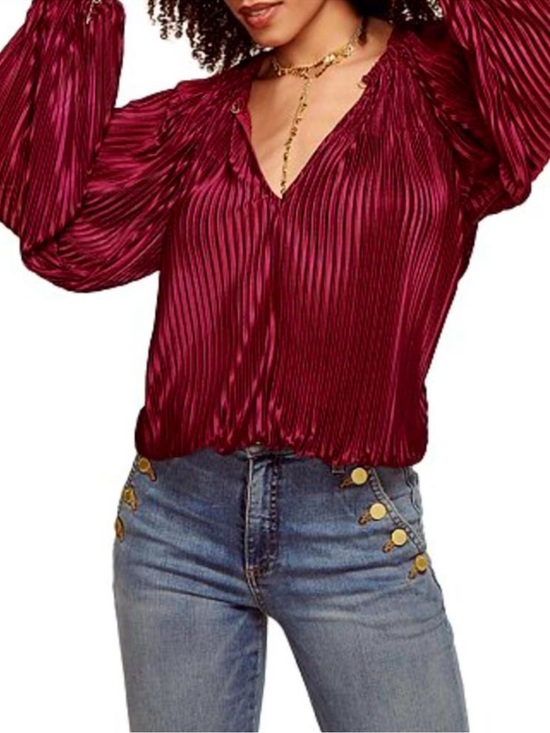 RAMY BROOK Tops - Like New Ramy Brook Lenon Pleated Balloon Sleeve Top Size Small